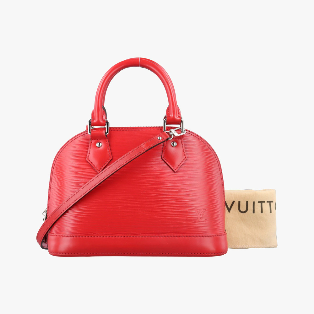 Louis Vuitton Alma Epi Top Handle Bag Leather Coquelicot Red
